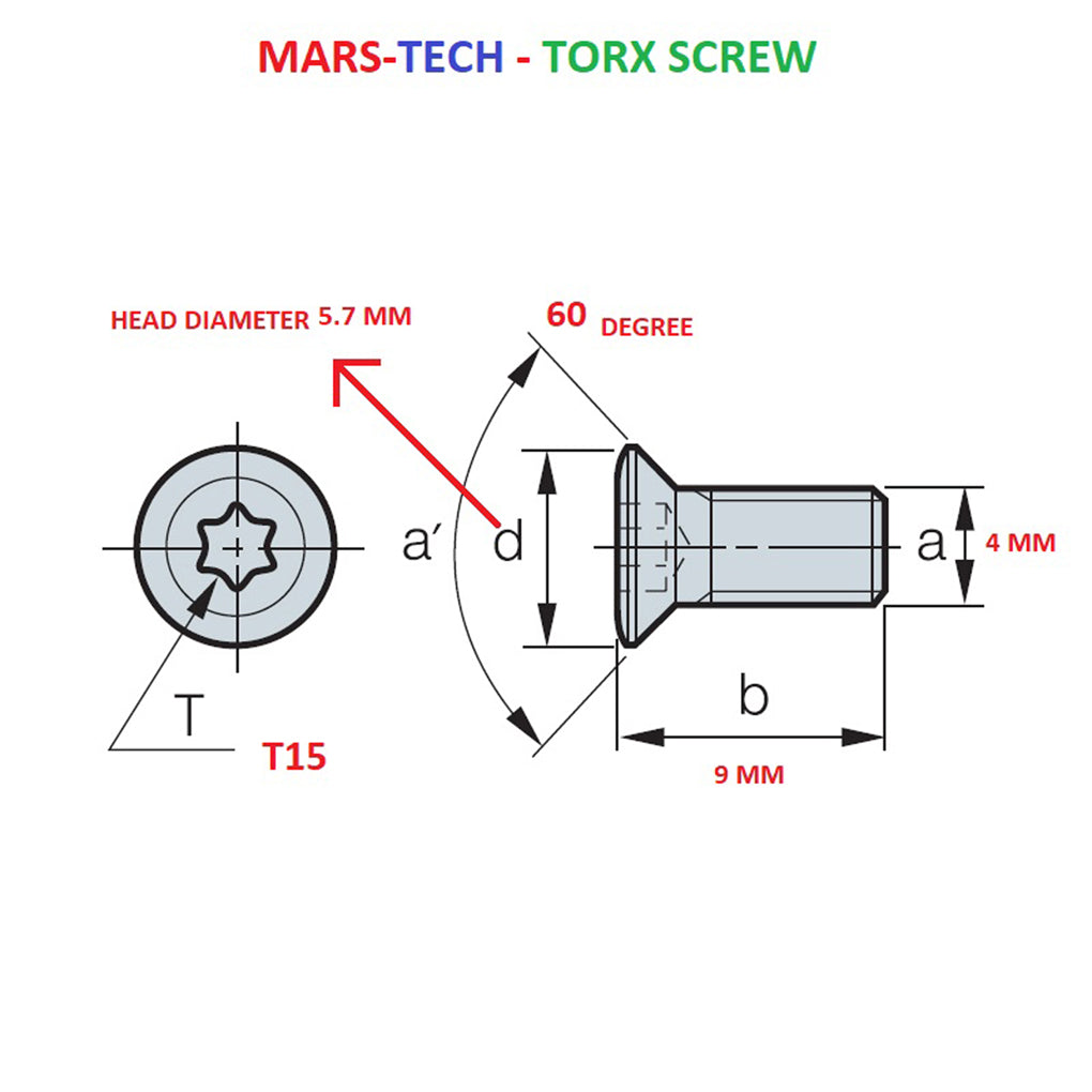 Torx Screw 4 MM T15  High Precision ( Pack Of 10 Pcs )
