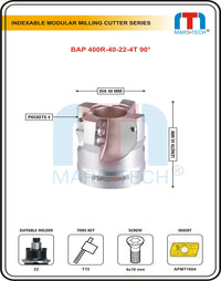 Thumbnail for BAP400R-40-16/22-4T Face Milling Cutter