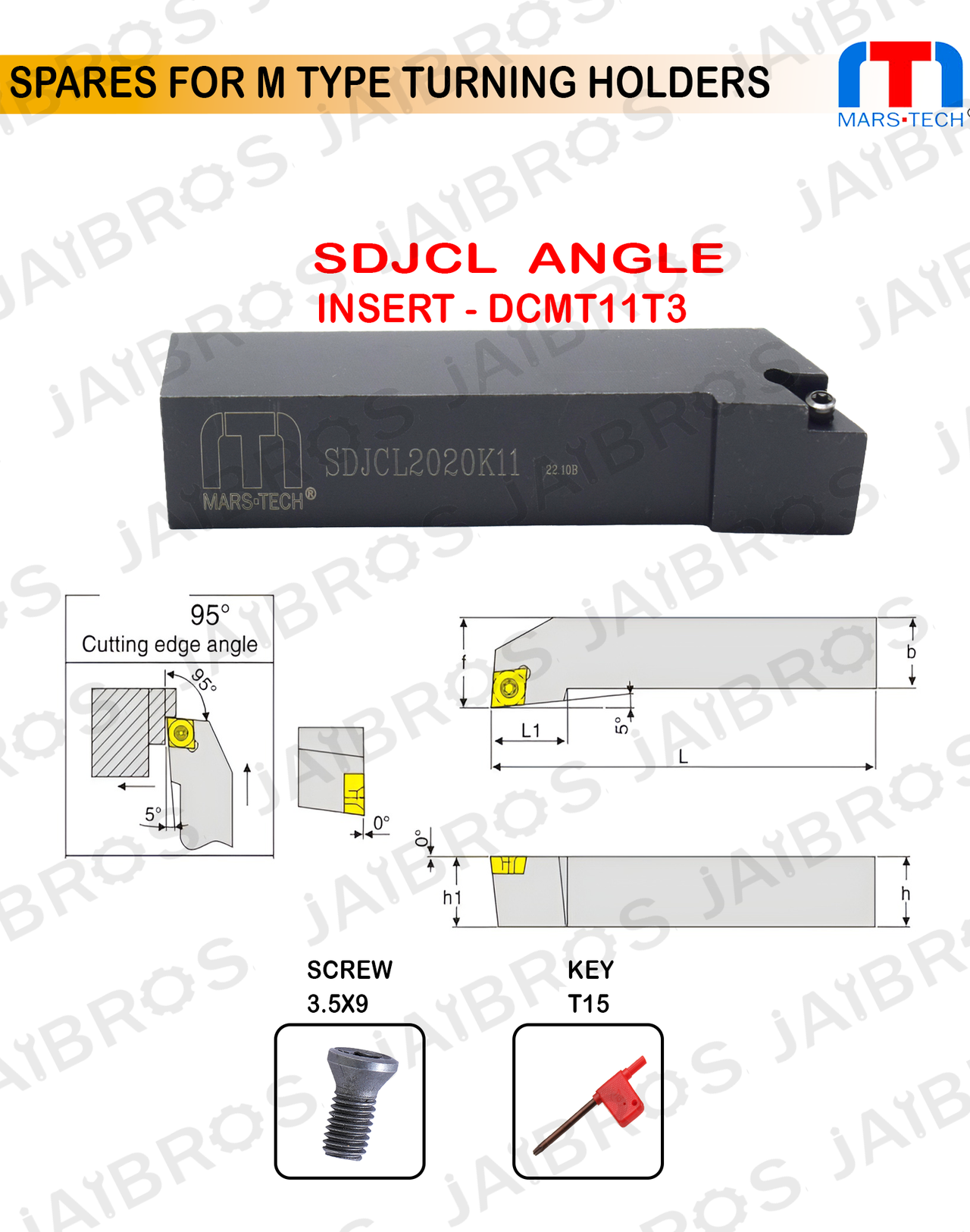 SDJCL/R -DCMT11T3 Turning Holder dcmt SDJCL/R pack of 1