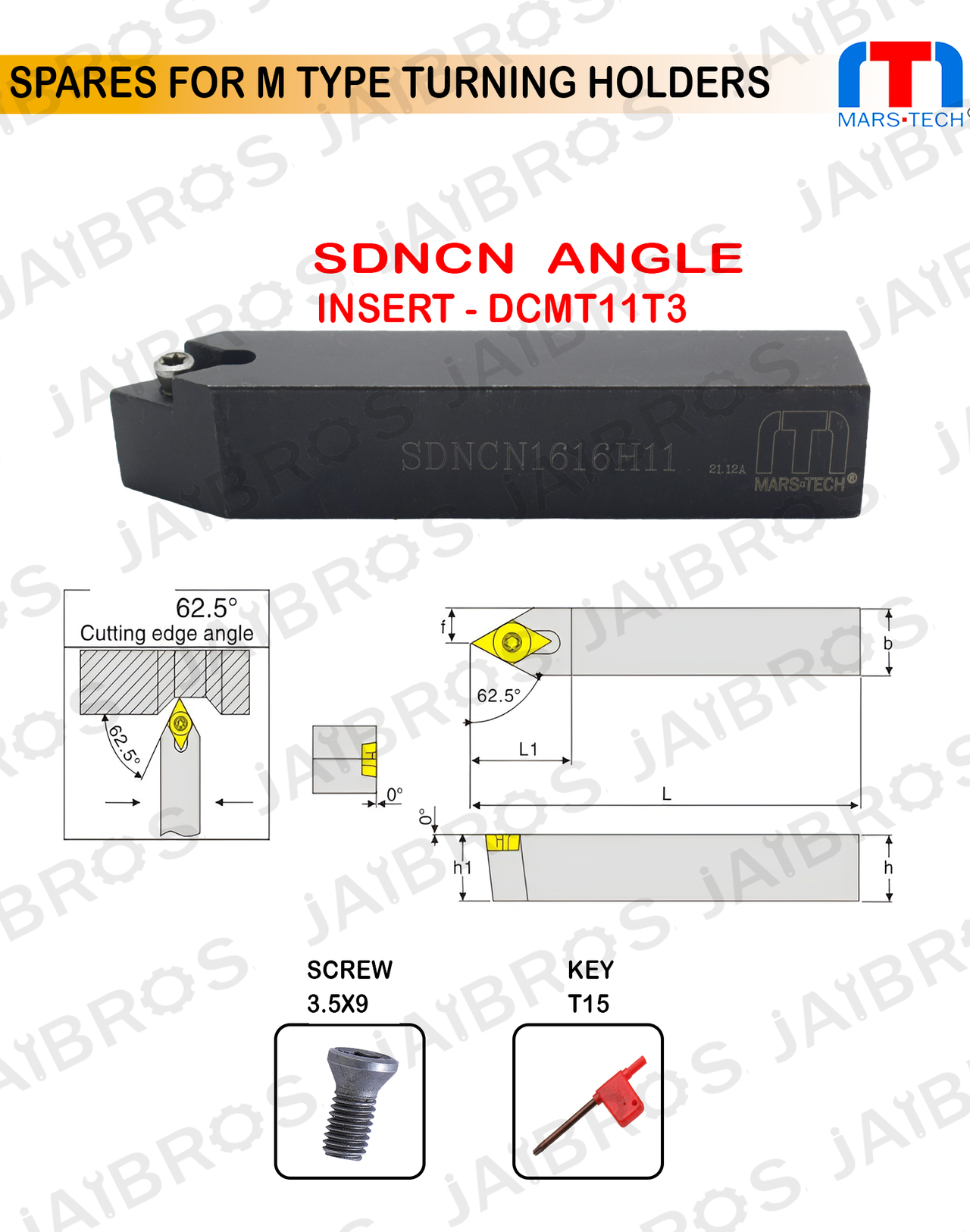 SDNCN - DCMT11T3 Turning Holder dcmt SDNCN pack of 1