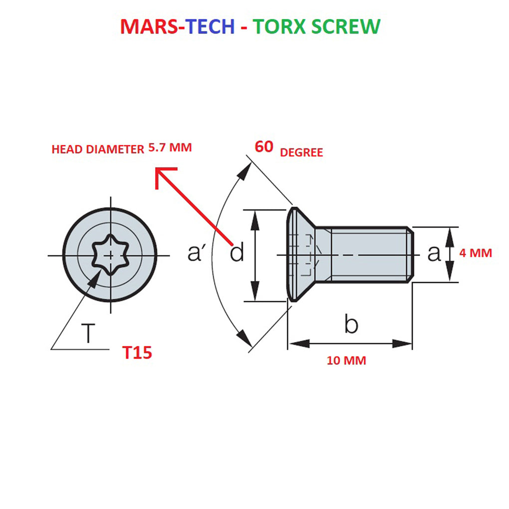 Torx Screw 4x10 mm T15 pack of 1000 nos.