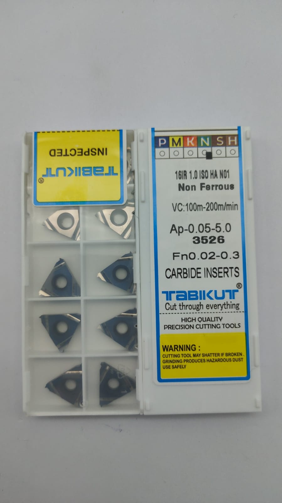 Threading 16IR-1.0 ISO HA N01 aluminum machining insert pack of 10