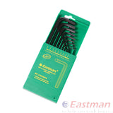 EAK-2403 Allen Key : 9 PC SET Chrome Vanadium Steel Phosphate Finish Extra Long Black Ball Point Fully Heat Treated 48-52 HRC Hex Key Allen Wrench Set With Comfort Grip