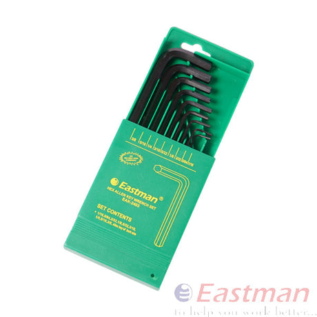 EAK-2403 Allen Key : 9 PC SET Chrome Vanadium Steel Phosphate Finish Extra Long Black Ball Point Fully Heat Treated 48-52 HRC Hex Key Allen Wrench Set With Comfort Grip