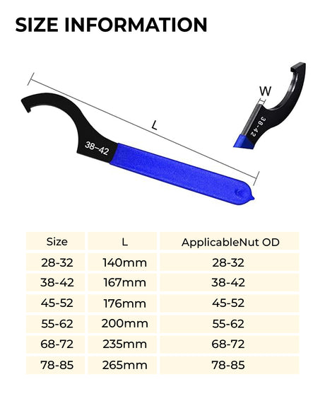 C type wrench/spanner range pack of 1