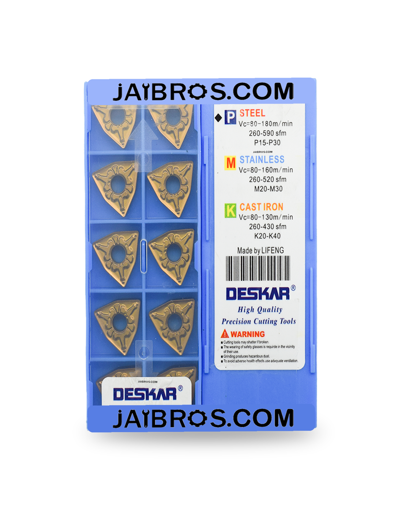 Deskar WNMG080408 TM LF9018 steel and stainless steel grade insert pack of 10