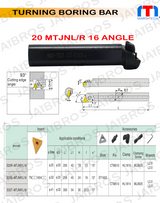 MTJNL/R TNMG1604 Boring Bar dia 16/20/25/32 pack of 1