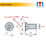 Torx Screw 3.5 Mm T15 High Precision( Pack Of 10 Pcs )