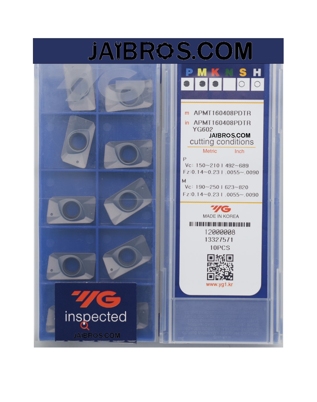 Carbide Insert APMT1604 yg1 Brand pack of 10