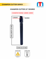 15 Degree Chamfer 10-14 mm 120 long pack of 1