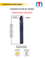 30 Degree Chamfer 7-16 mm 120 long pack of 1