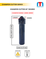 Chamfer Cutter 45 Degree 14-30 mm 120 long pack of 1