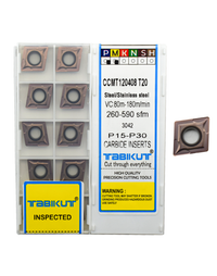 Thumbnail for CCMT120408 t20 grade TABIKUT Carbide Insert For Steel Black Pack Of 10