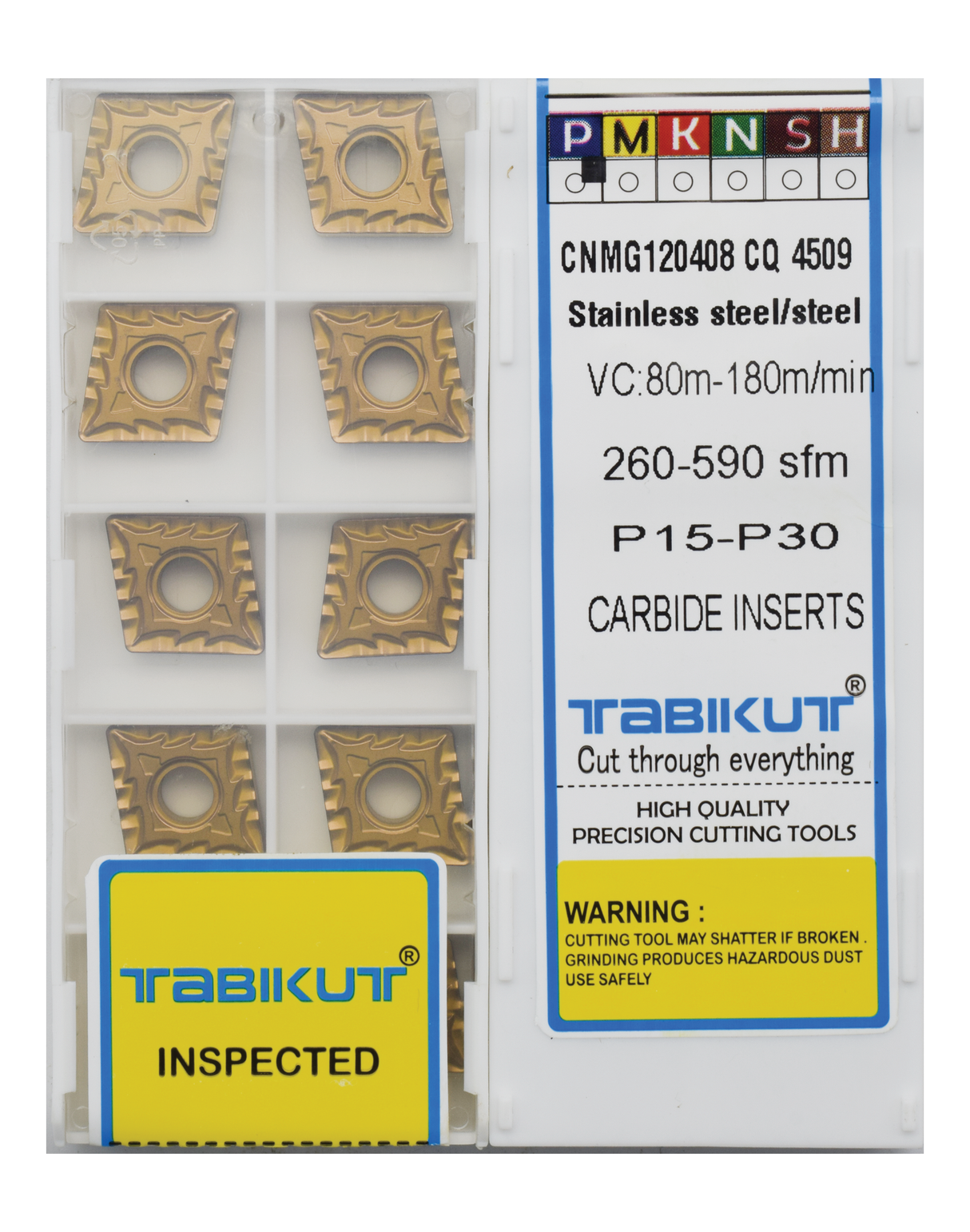 CNMG120404/08/12 CQ 4509 Chipbreaker insert steel grade of Tabikut pack of 10