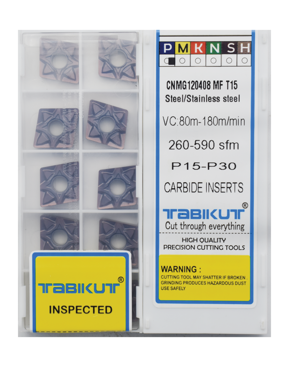 CNMG120408 MF T15 TABIKUT Carbide Insert For Steel Black Pack Of 10