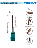 Tabikut drill 3 mm to 3.9 mm pack of 1 (1 piece as per size choosen )