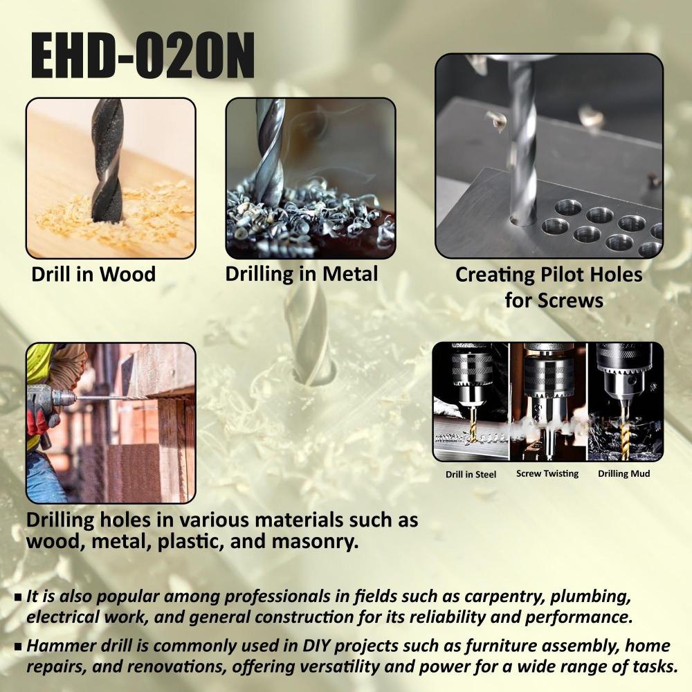 Hammer  Drill Machine Capacity 20mm EHD-020N