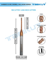 Rib Cutter endmill 2 mm- 2/4 flute 55 hrc pack of 1