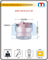 SDMT1204 Milling Cutter dia 50 mm