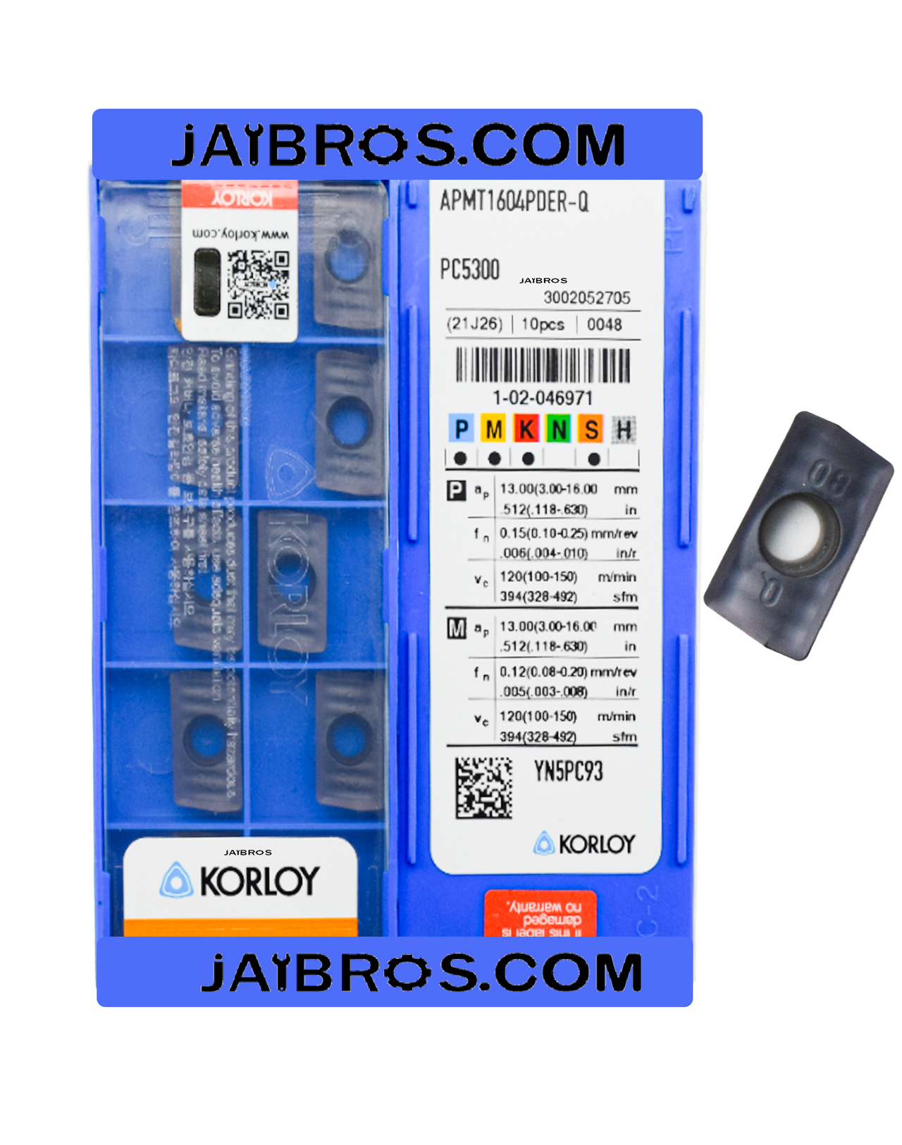 Korloy APMT1604 pder pc5300 Carbide Insert pack of 10