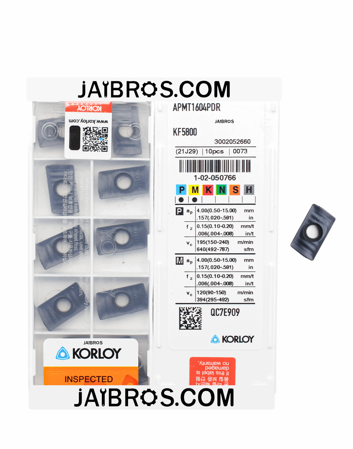 APMT1604 KF5800 Carbide Insert KORLOY - Jaibros