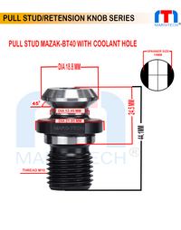 Thumbnail for MAZAK BT40 Pull Stud With Hole And Without Hole