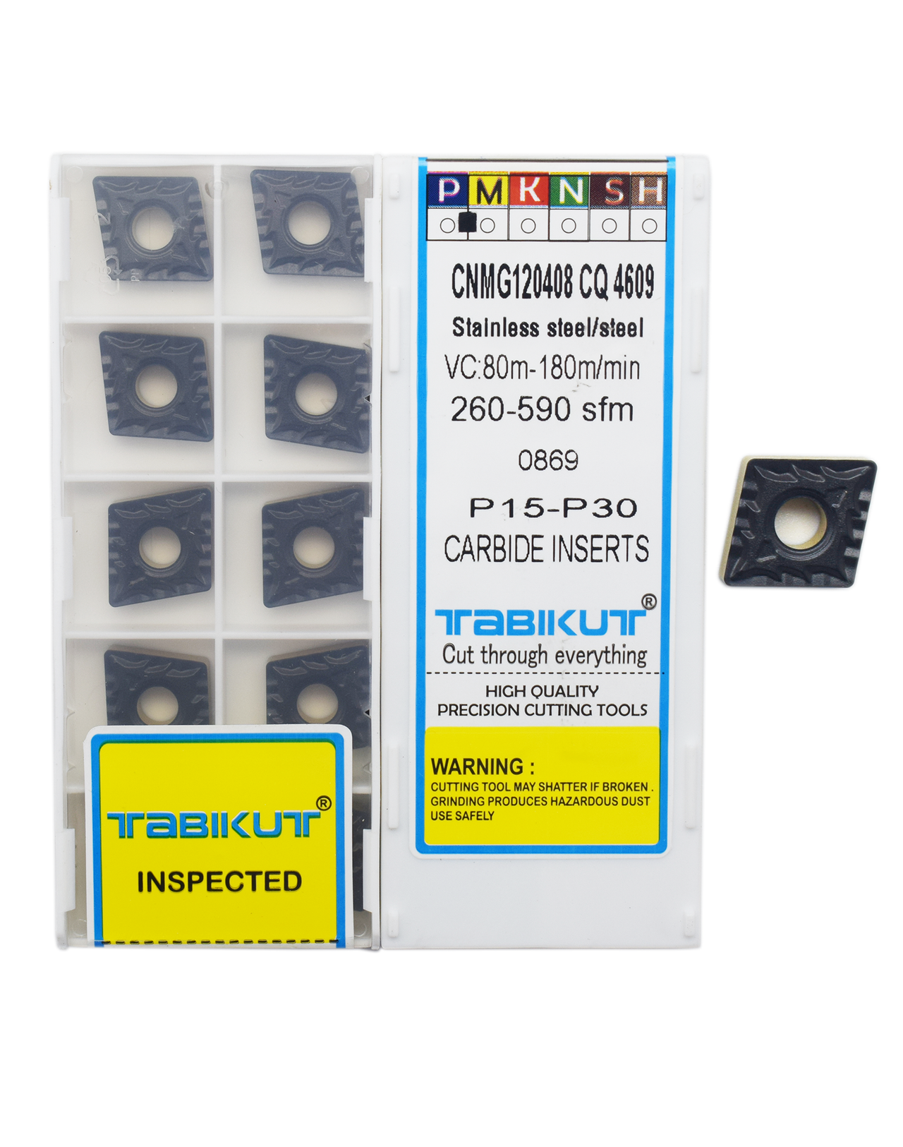 CNMG120404/08/12 CQ 4609 Chipbreaker insert steel grade of Tabikut pack of 10
