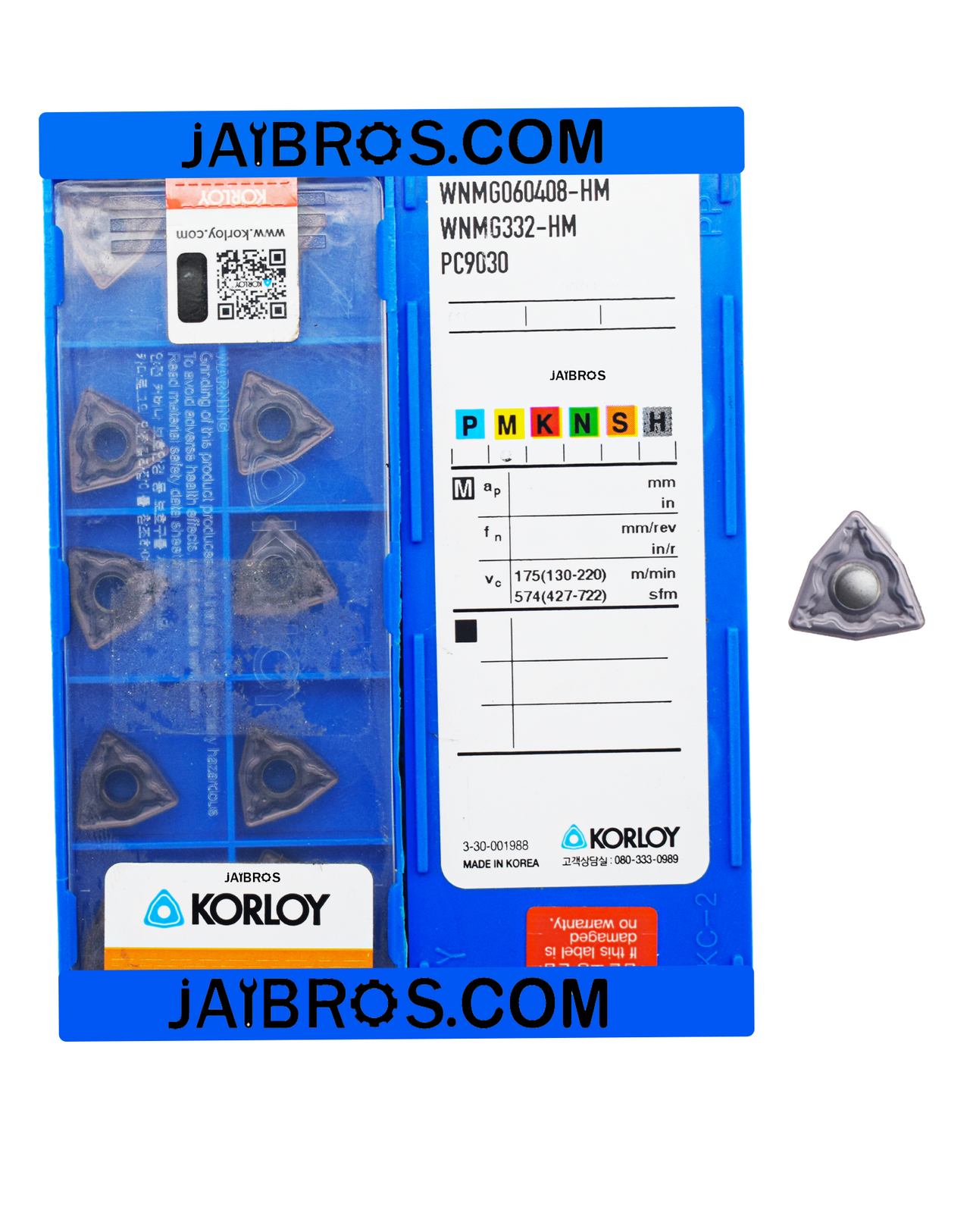Korloy WNMG060408 hm pc9030 grade pack of 10
