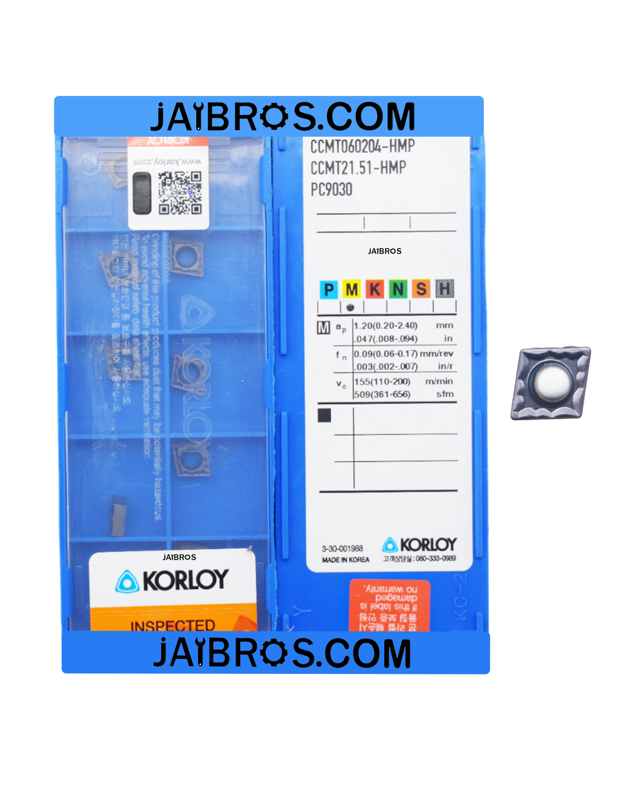 Korloy CCMT060204/08 hm pc9030 grade pack of 10