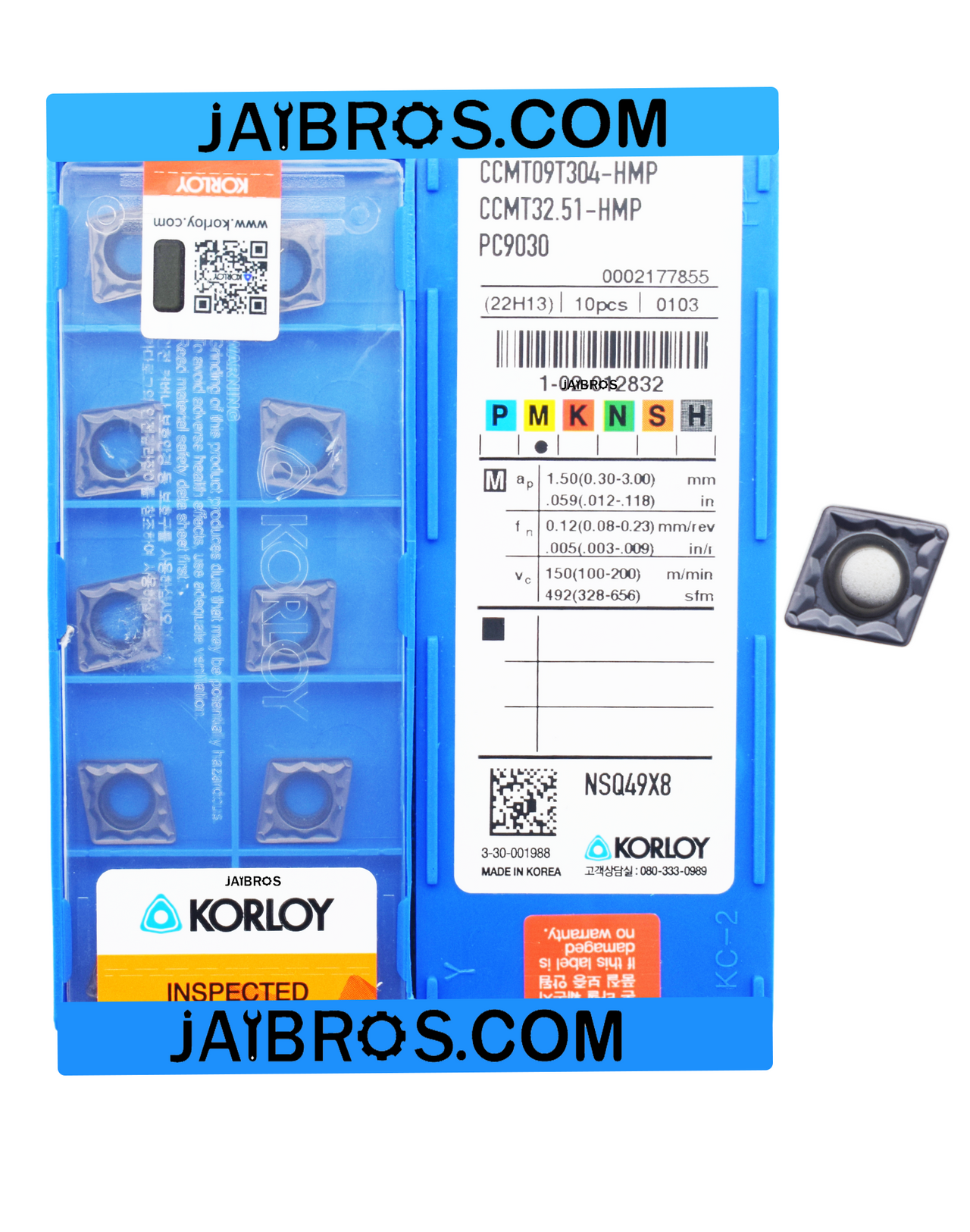 Korloy CCMT09T304/08 hm pc9030 grade pack of 10