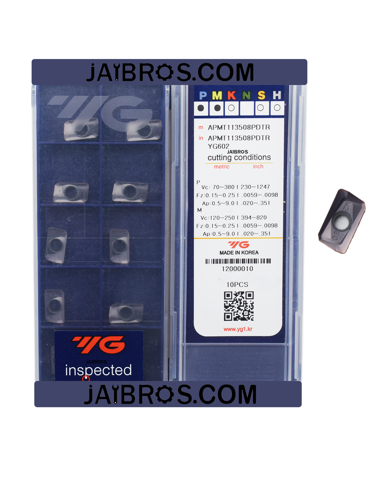 Carbide Insert APMT1135 yg1 Brand pack of 10