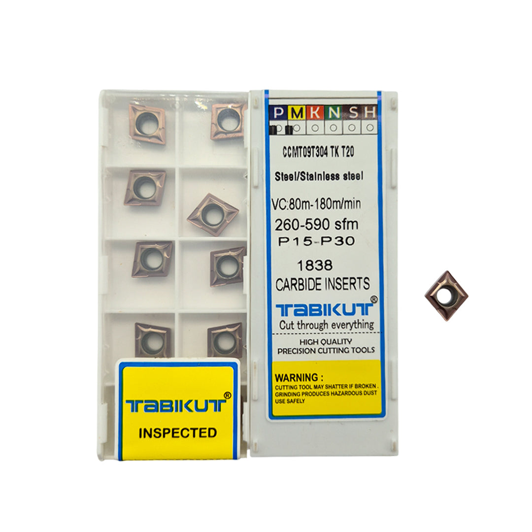 CCMT09T304/08 t20 grade TABIKUT Carbide Insert For Steel Black Pack Of 10
