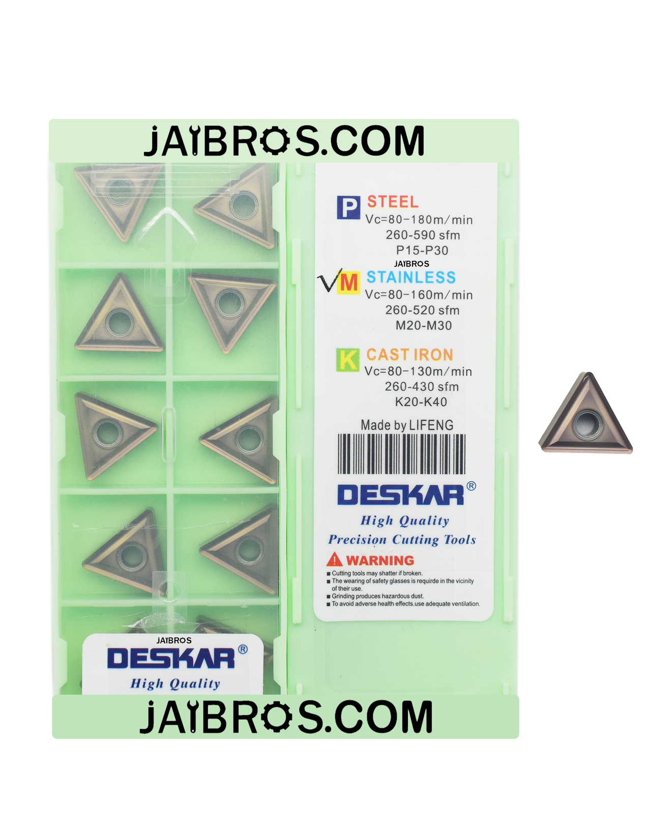 Deskar TNMG160408 MS LF6118 Stainless steel grade insert pack of 10