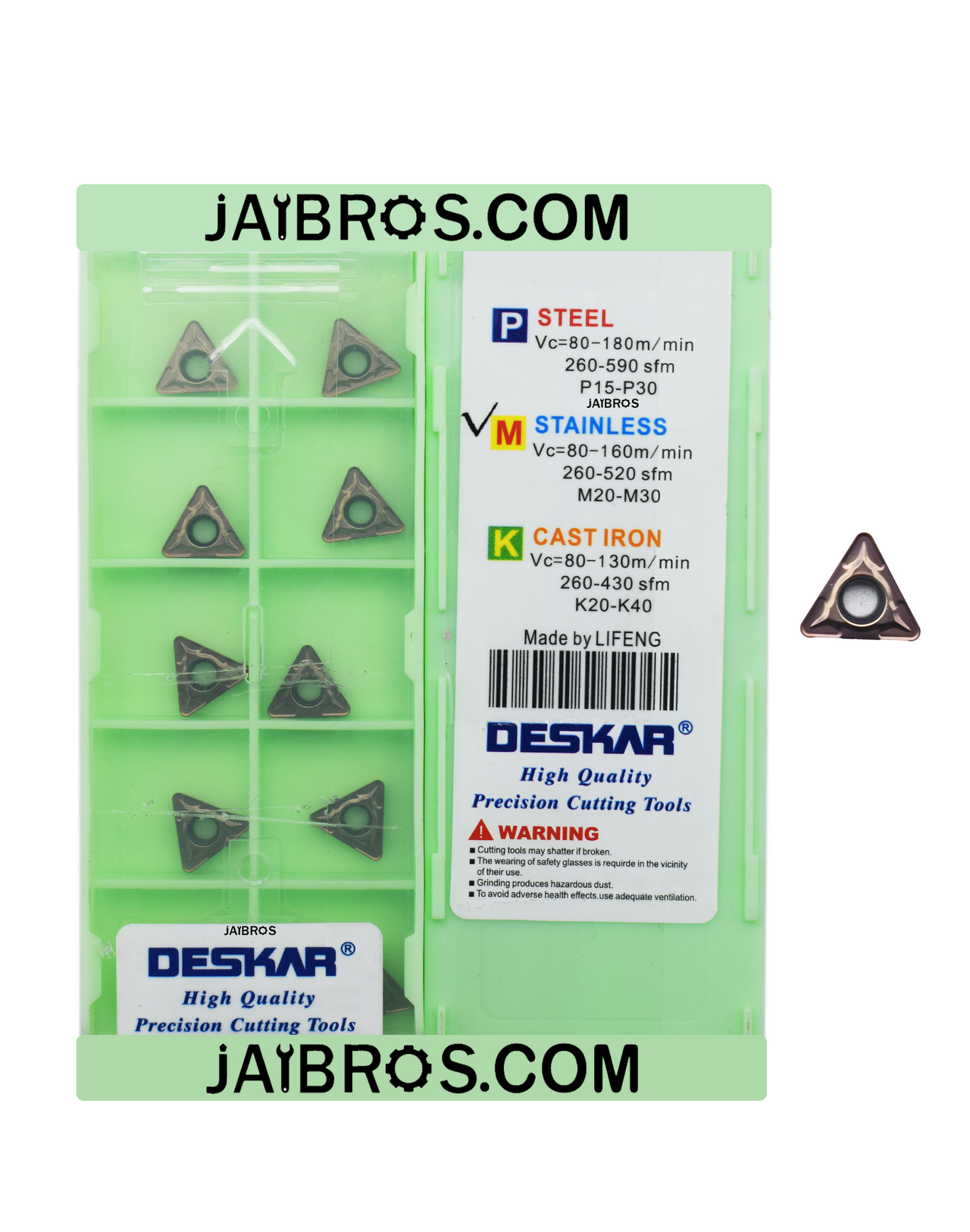 Deskar TCMT110208 LF6118 Stainless steel grade insert pack of 10