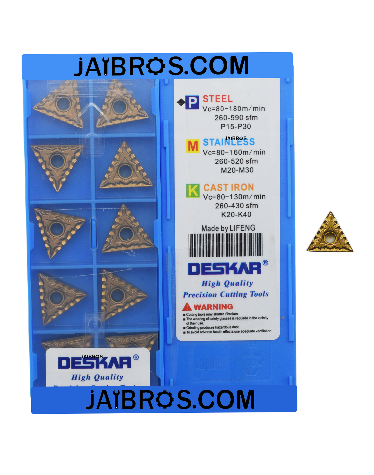 Deskar TNMG160404/08/12 CQ LF9018 steel and stainless steel grade insert pack of 10