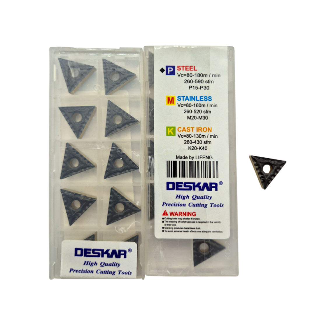 Deskar TNMG160404/08/12 CQ LF9218 steel and stainless steel grade insert pack of 10