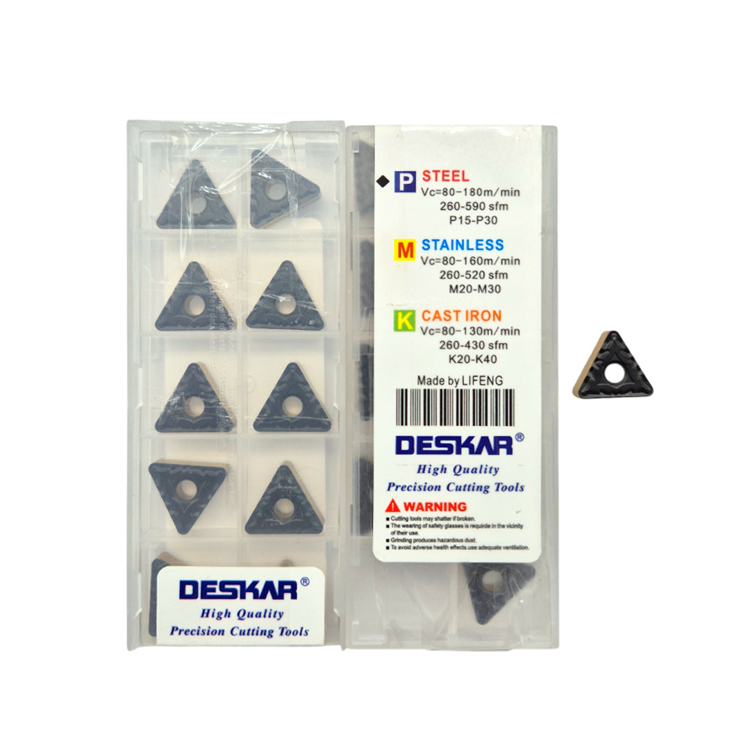 Deskar TNMG160404/08/12 CQ LF9218 steel and stainless steel grade insert pack of 10