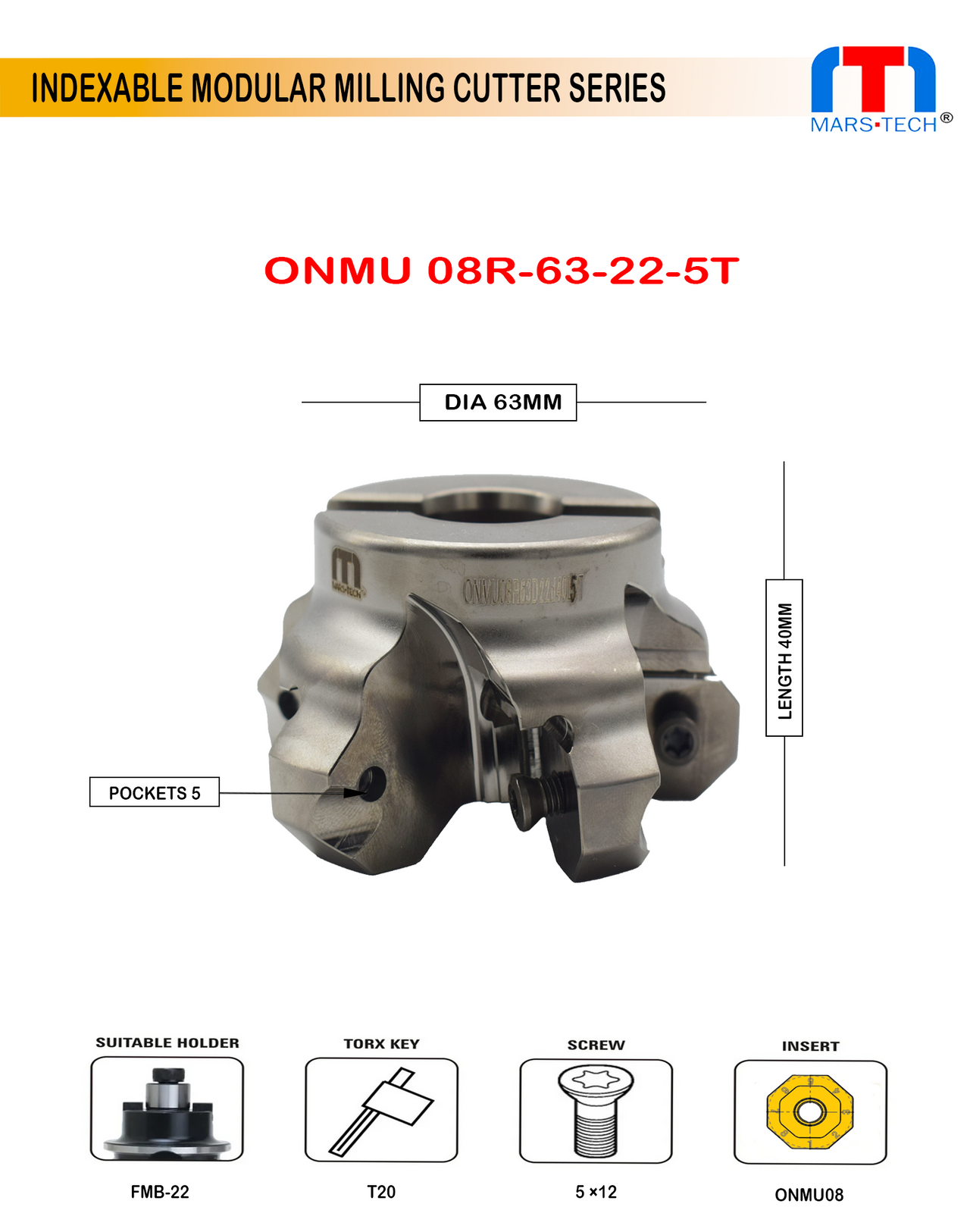 ONMU0806 cutter 50/63/80/100/125/160 pack of 1