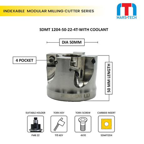 SDMT1204 Milling Cutter DIA 50,63,80,100 suitable to Widia Insert M690 series pack of 1