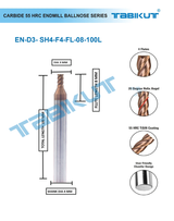 3mm Carbide Endmill tabikut 55 HRC