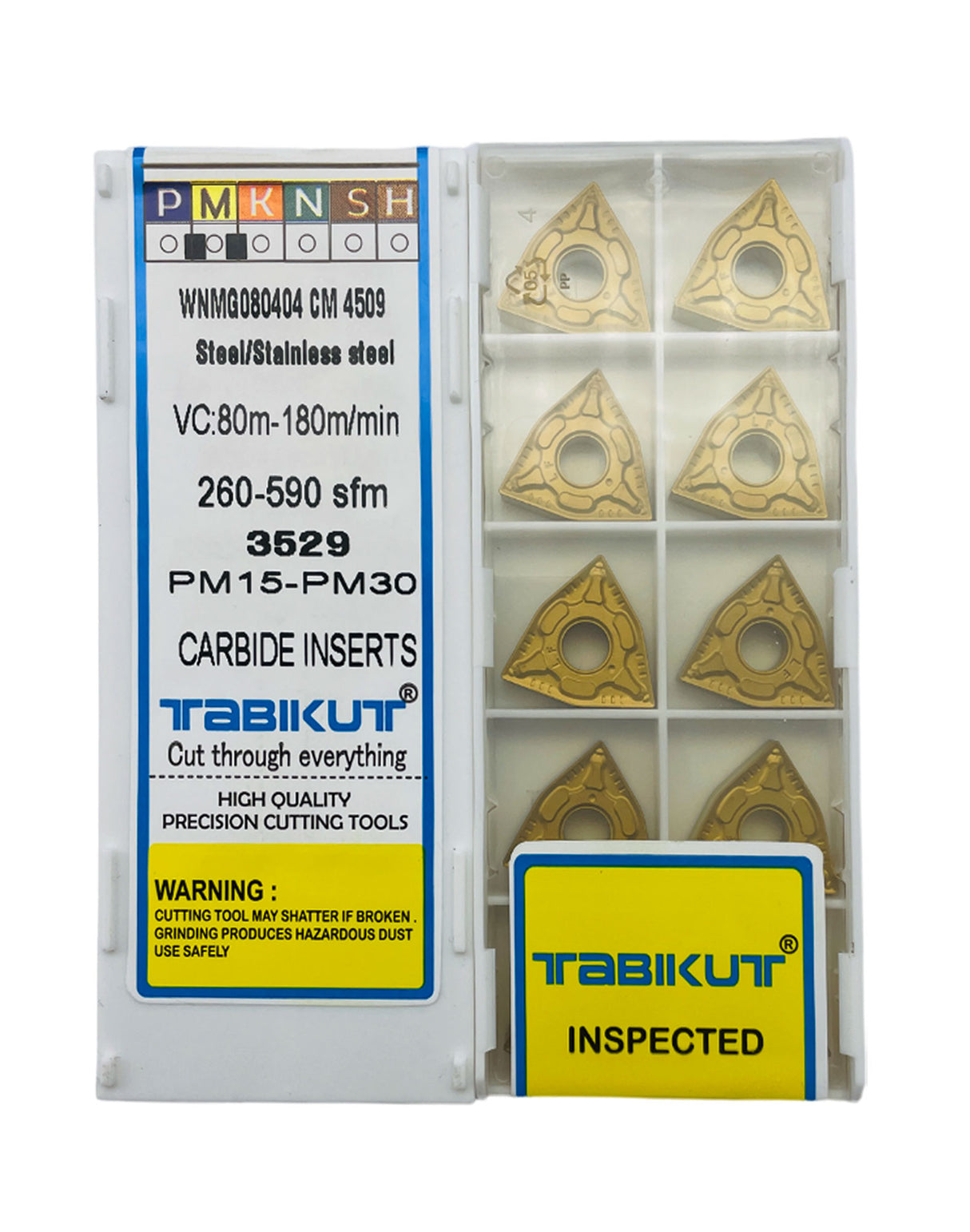 WNMG080404 -0.4 RADIUS Chipbreaker Insert Steel Grade Of Tabikut Pack Of 10