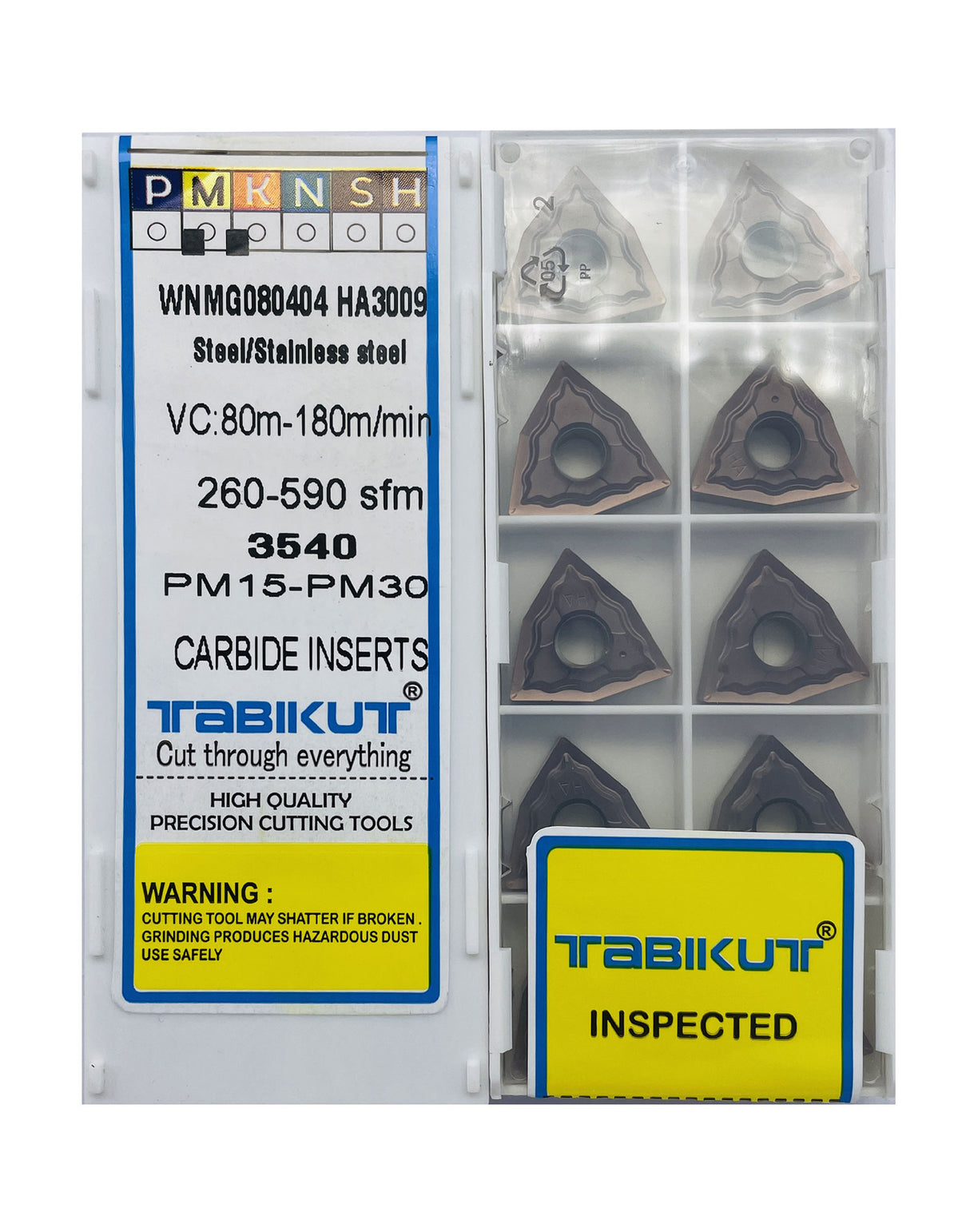 WNMG080404 -0.4 RADIUS Chipbreaker Insert Steel Grade Of Tabikut Pack Of 10