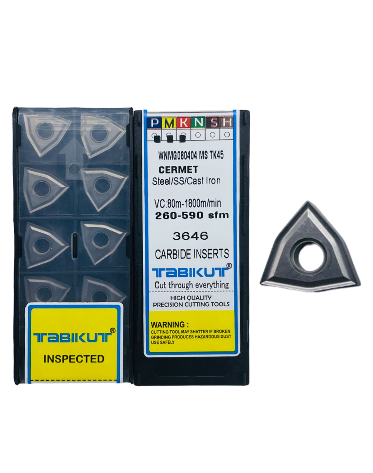 WNMG080404/8/12 MS Profile TK45 Cermet insert for finishing pack of 10