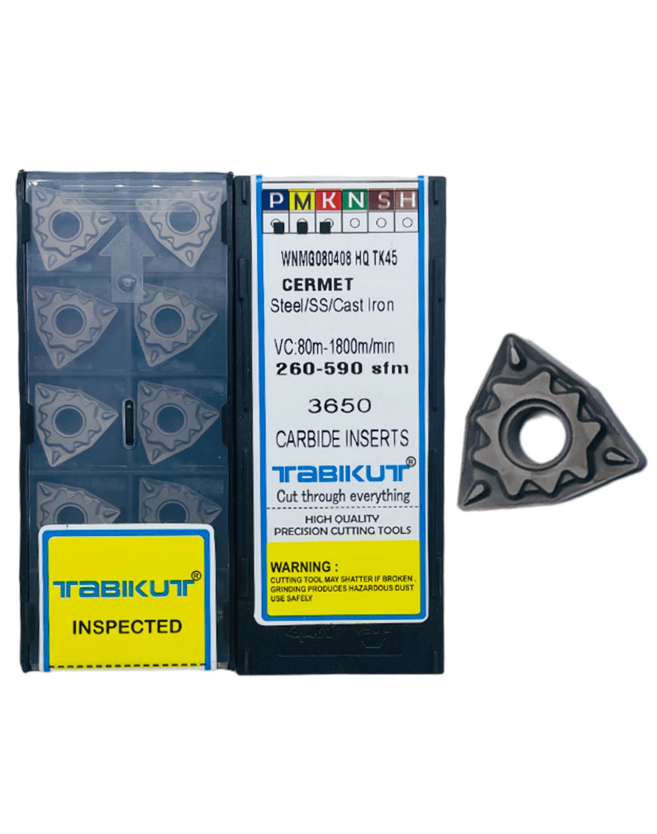 WNMG080404/8/12 HQ Profile TK45 Cermet insert for finishing pack of 10