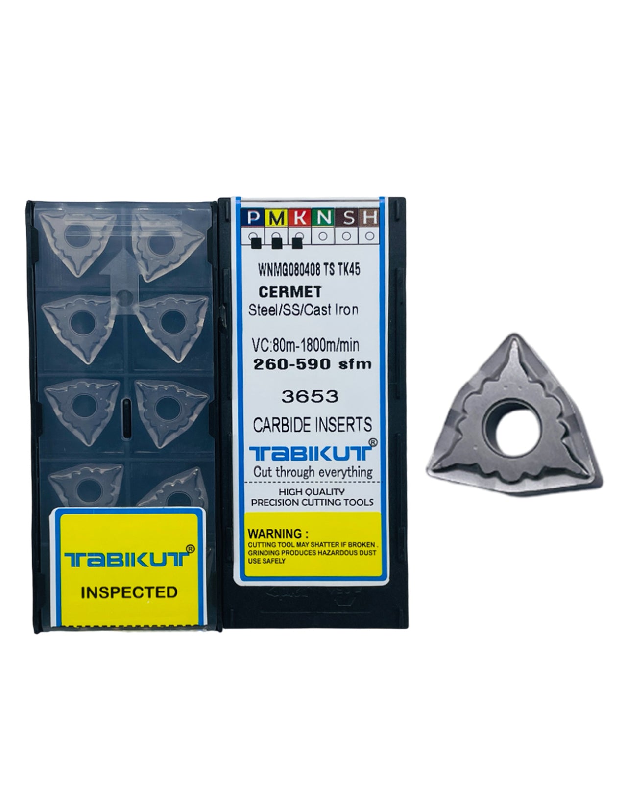 WNMG080404/8 TS Profile TK45 Cermet insert for finishing pack of 10