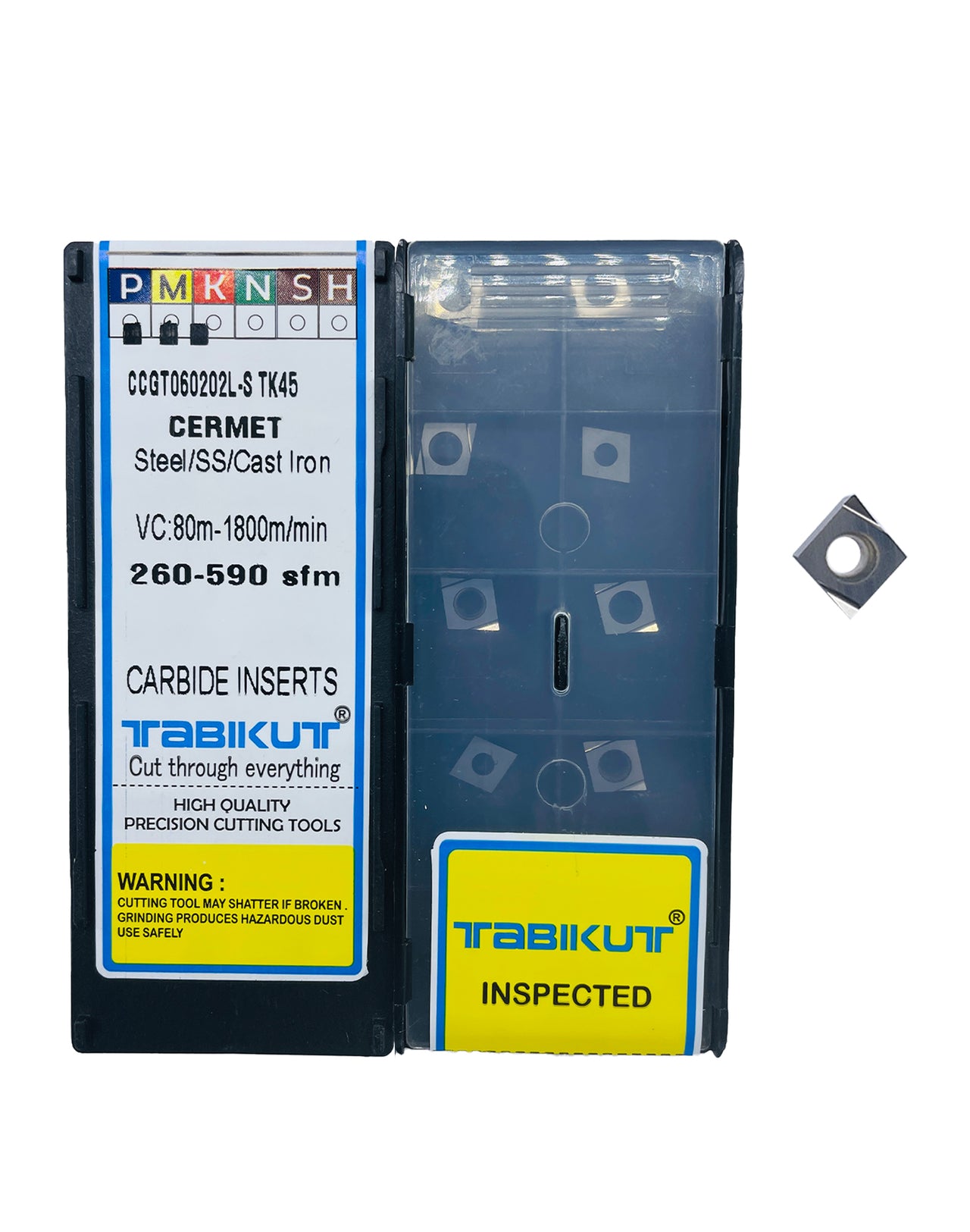 CCGT060202/04 LEFT HAND S PROFILE TK45 Cermet insert pack of 10