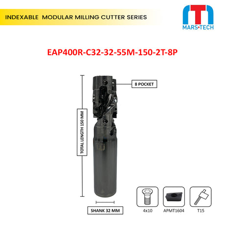 32 mm Helical rougher cutter for apmt1604 insert pack of 1