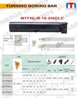 MTFNL/R TNMG1604 Boring bar dia 16/20/25/32 pack of 1