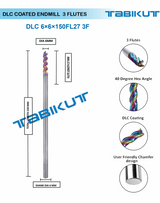 DLC Coated 3 flute endmill