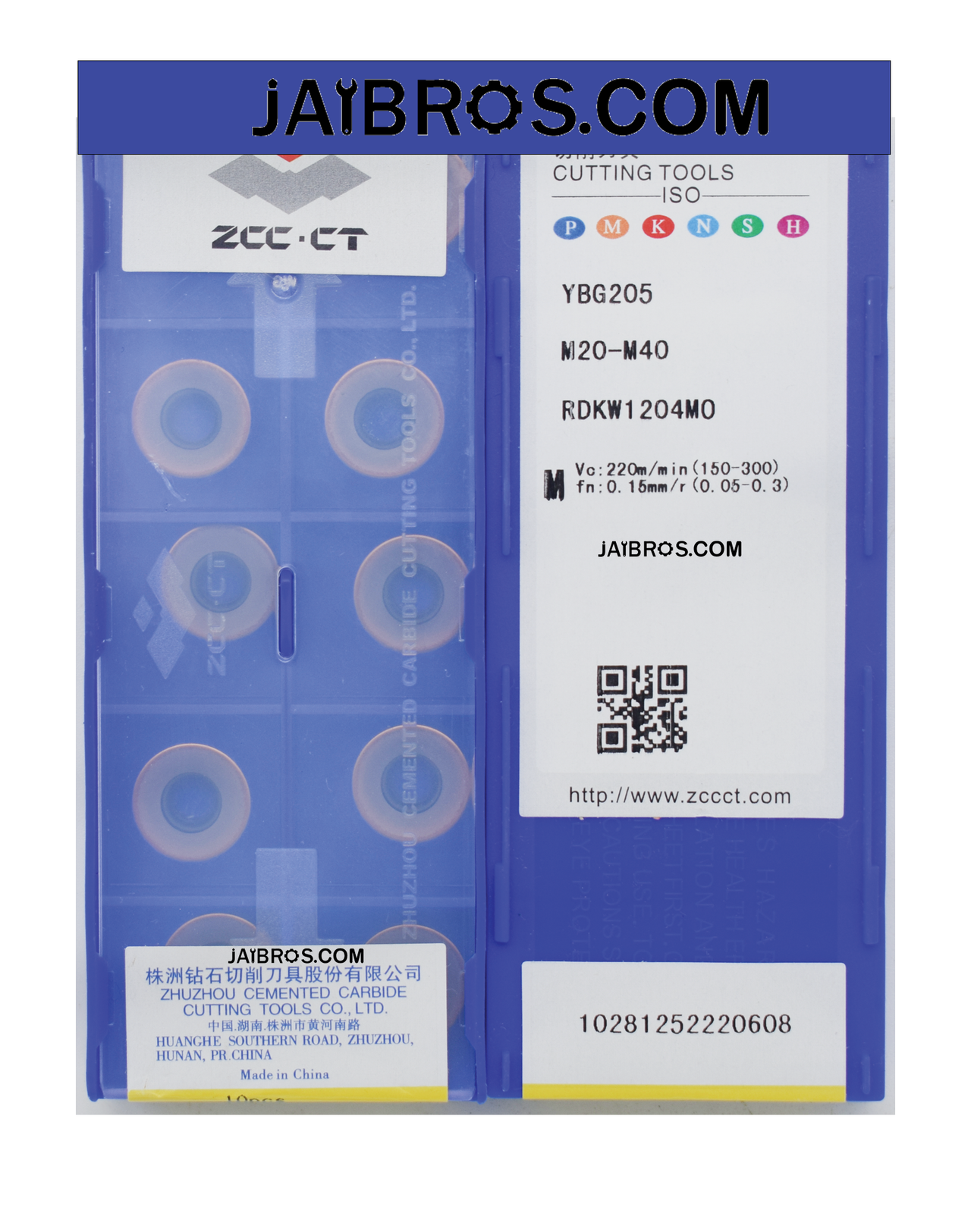 ZCCCT R6 Carbide Insert RDKW1204 ybg202/205 pack of 10